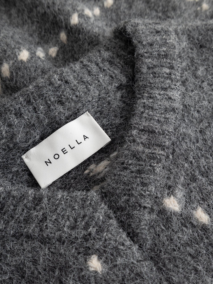 Noella - Lai Knit 14670001 - 003 - Medium Grey Mel. Strikbluser 