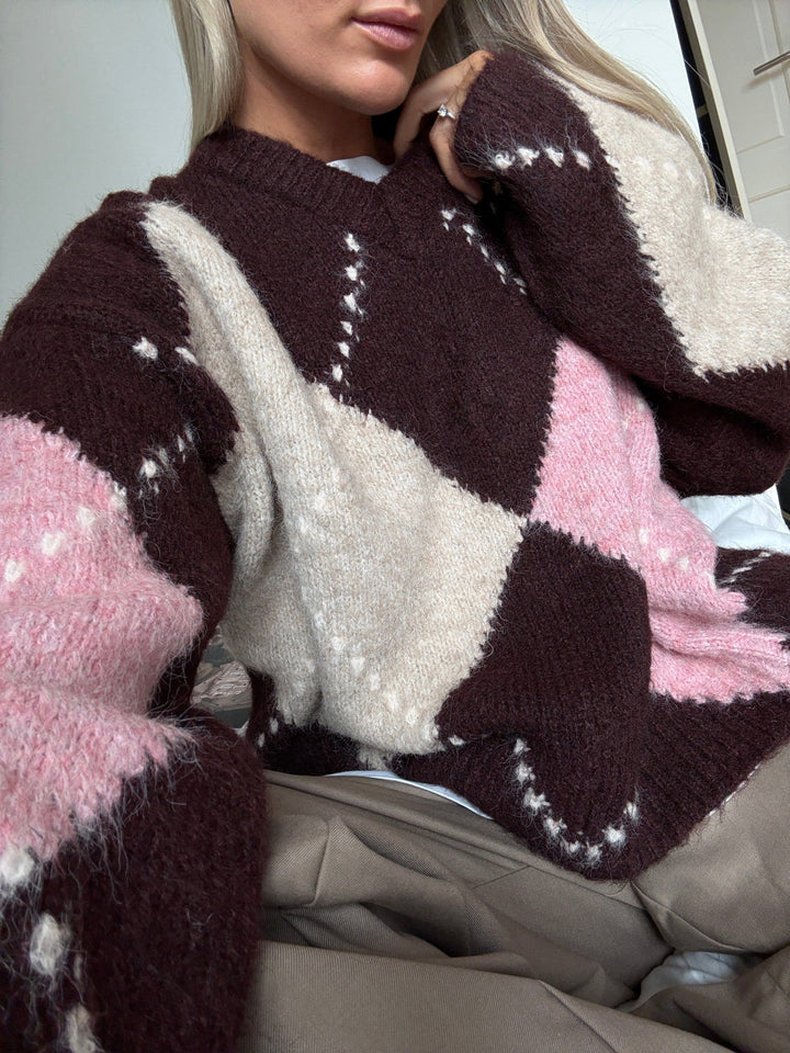 Noella - Lai Knit 14670001 - 1470 - Winetasting Mix Strikbluser 