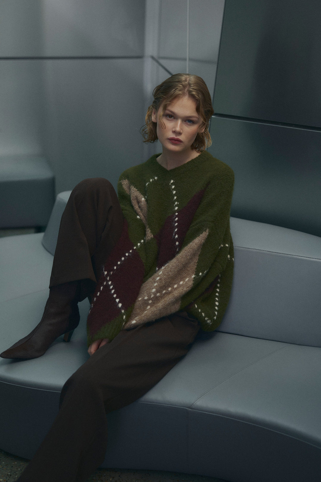 Noella - Lai Knit 14670001 - 1512 - Avocado Green Mix Strikbluser 
