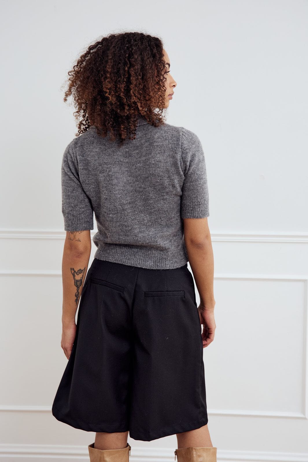 Noella - Levona Knit Polo 13980001 - 019 - Dark Grey Melange
