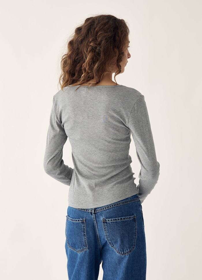 Noella - Leyton Top 14100001 - 972 - Medium Grey Mel. T-shirts 