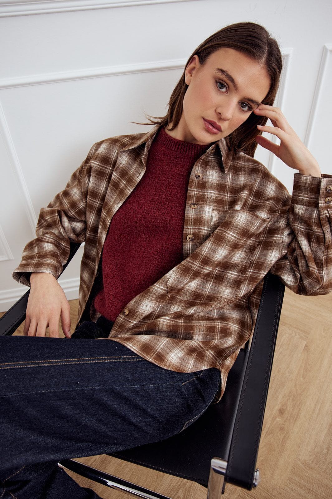 Noella - Lisa Shirt 14070001 - 1383 - Celestin Brown Check