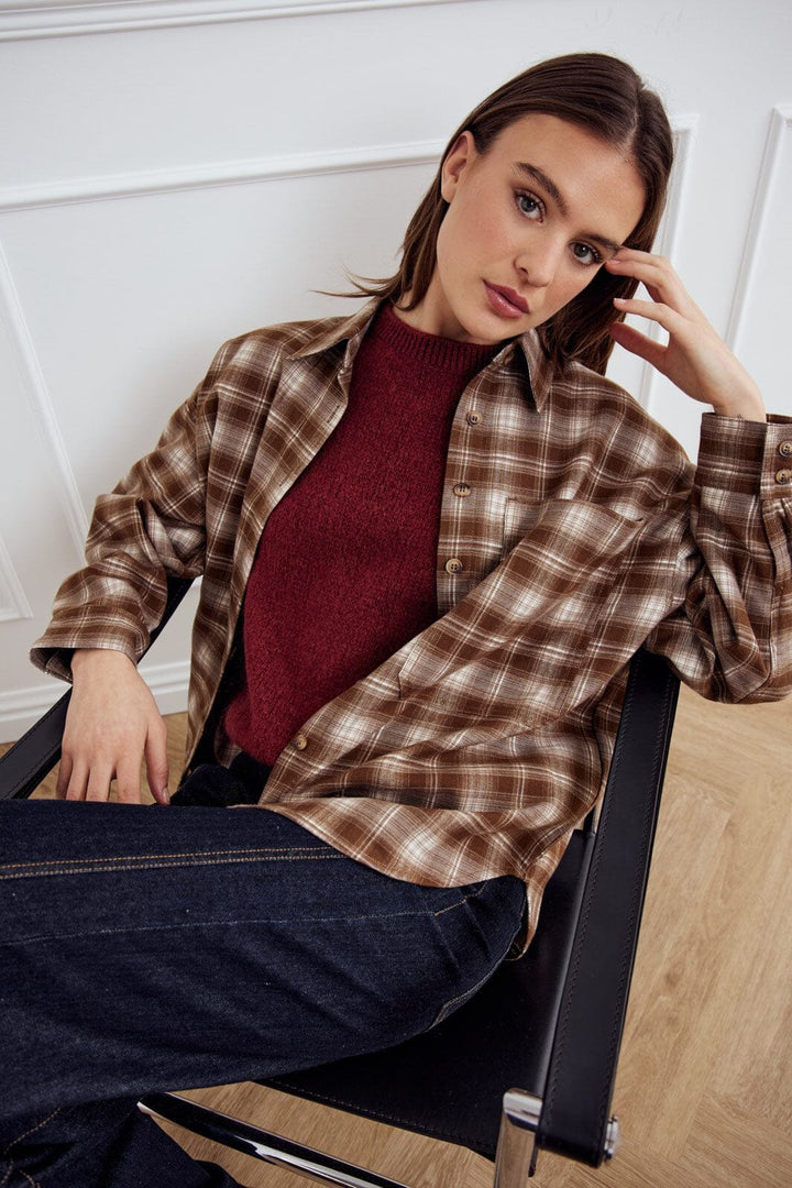 Noella - Lisa Shirt 14070001 - 1383 - Celestin Brown Check
