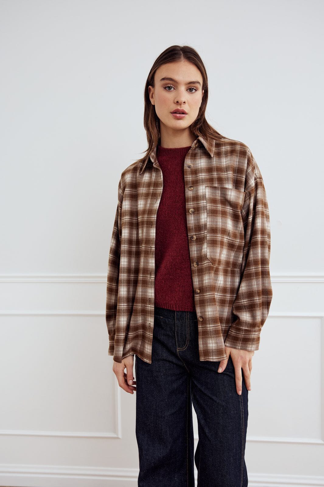 Noella - Lisa Shirt 14070001 - 1383 - Celestin Brown Check
