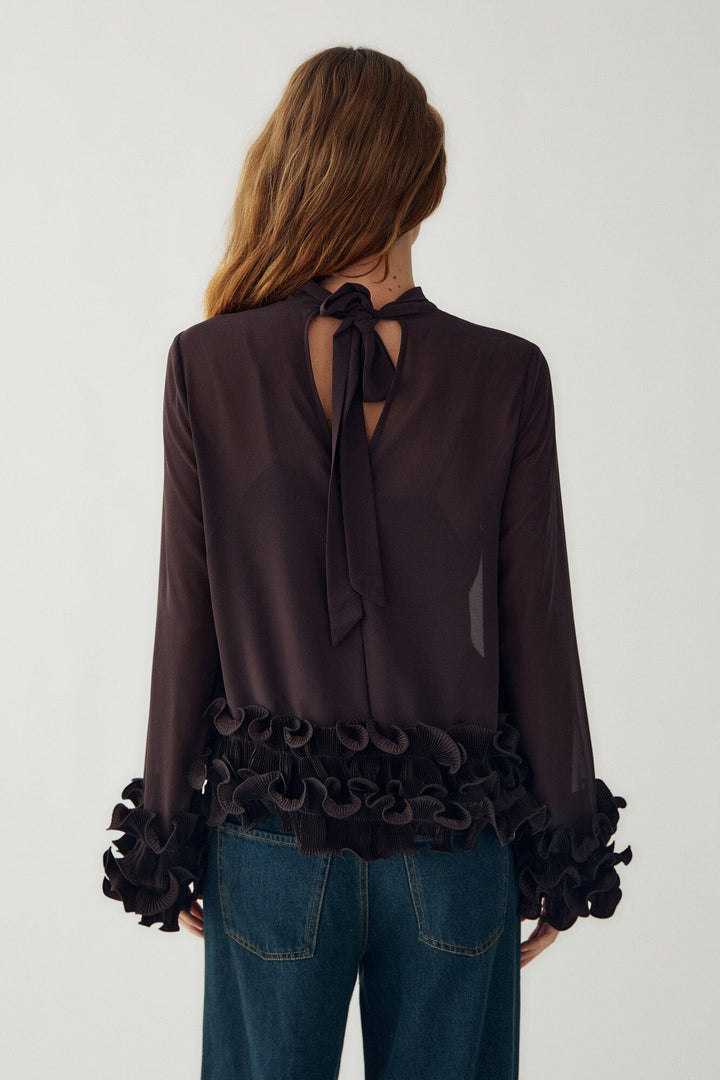 Noella - N-Latanietta Blouse 14510002 - 674 - Chocolate Bluser 