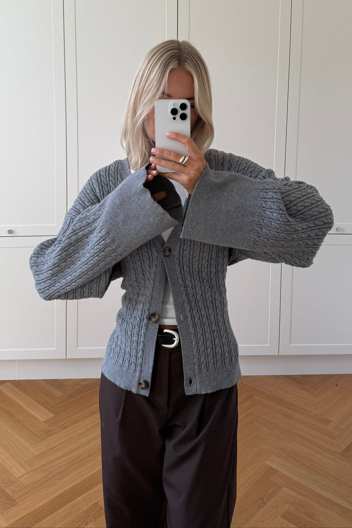 Noella - N-Lenyx Knit 14830001 - 972 - Medium Grey Mel Cardigans 