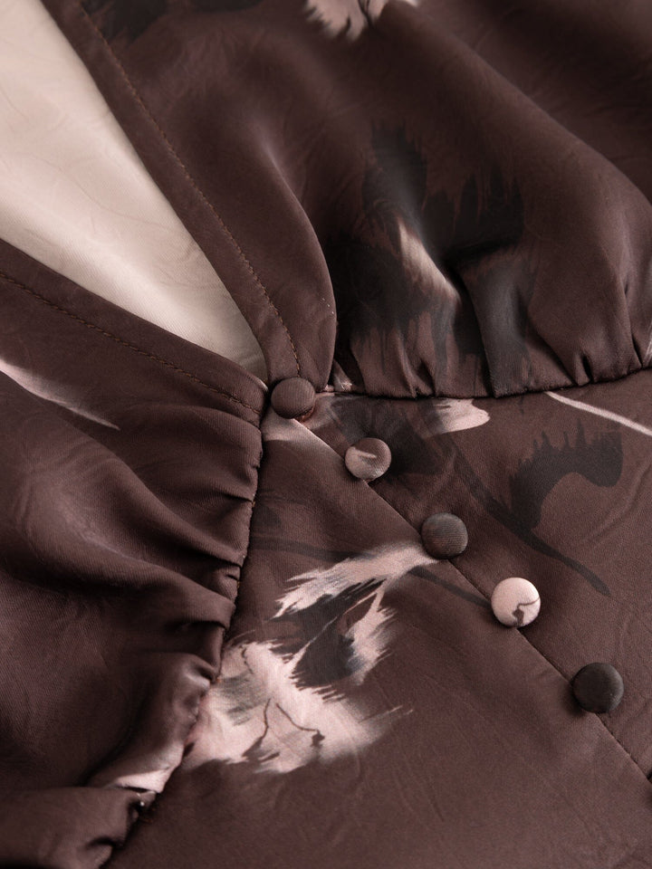 Noella - N-Lilith Ls Top 15910002 - 1473 - Dena Burgundy Print Skjorter 