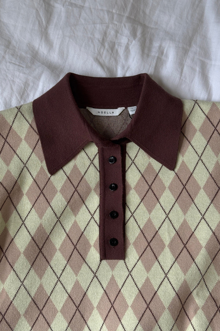 Noella - N-Makayla Knit 15030001 - 1431 - Diya Yellow Check Strikbluser 