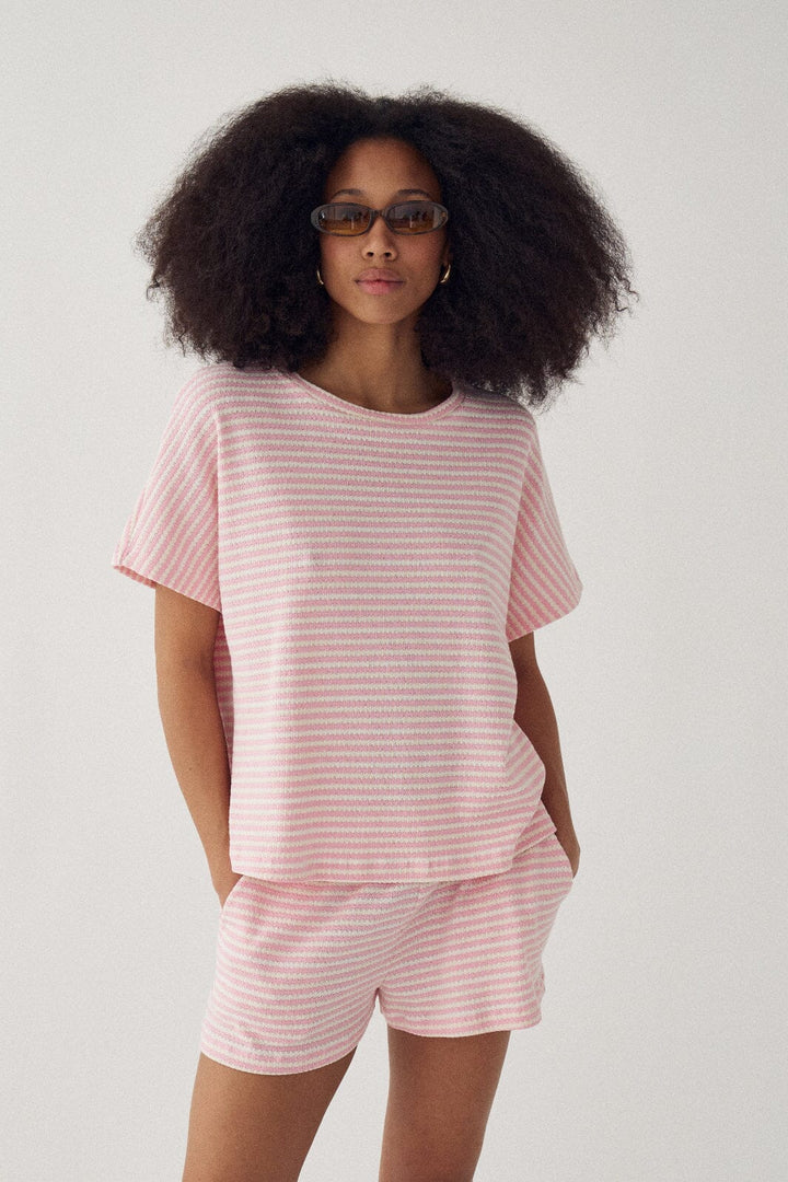 Noella - N-Maleah Top 15740001 - 1457 - Danni Blush Stripe T-shirts 