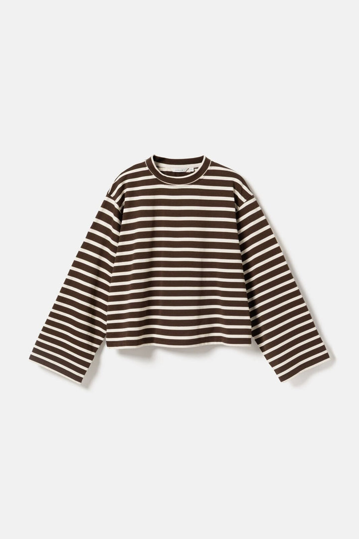 Noella - N-Maple Ls T-Shirt 17260001 - 450 - Eton Brown Ivory Stripe