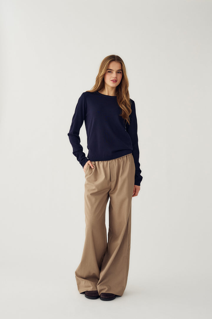 Noella - N-Mardine Knit 16020001 - 007 - Navy Strikbluser 