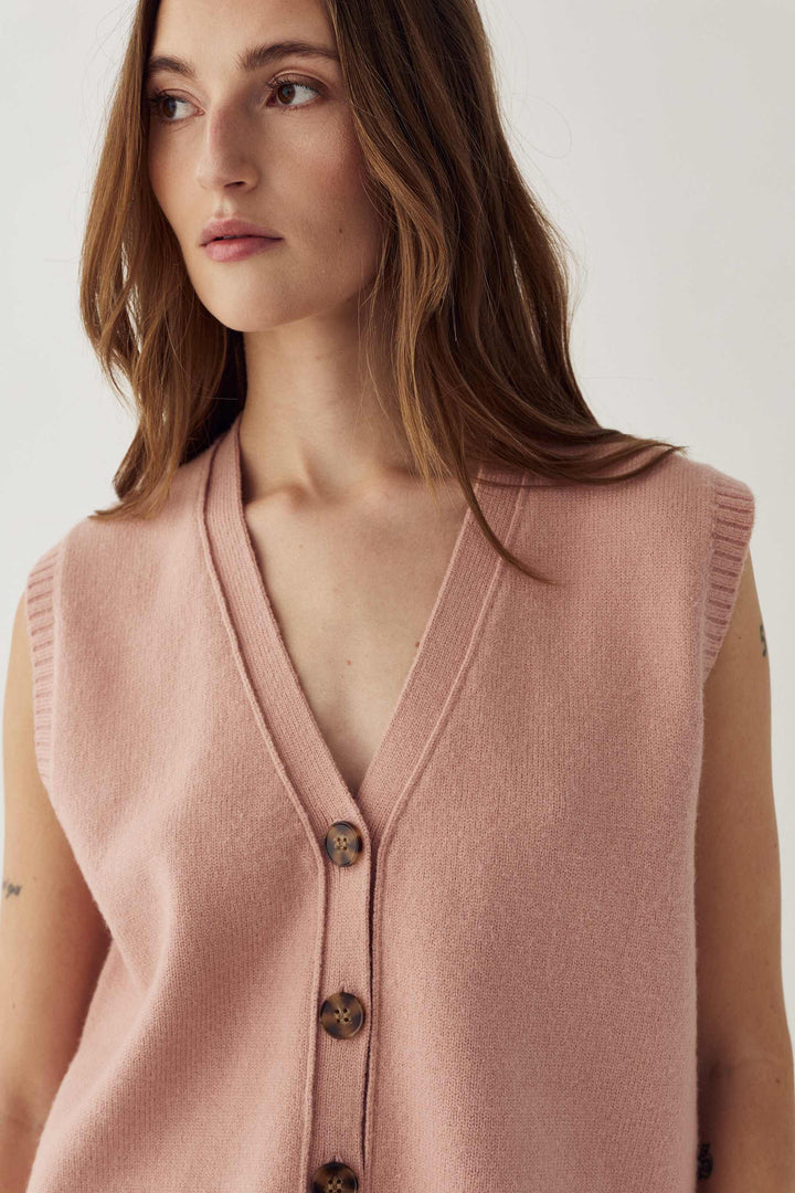 Noella - N-Marilynn Knit Vest 13770006 - 1460 - Blush Pink Strikbluser 