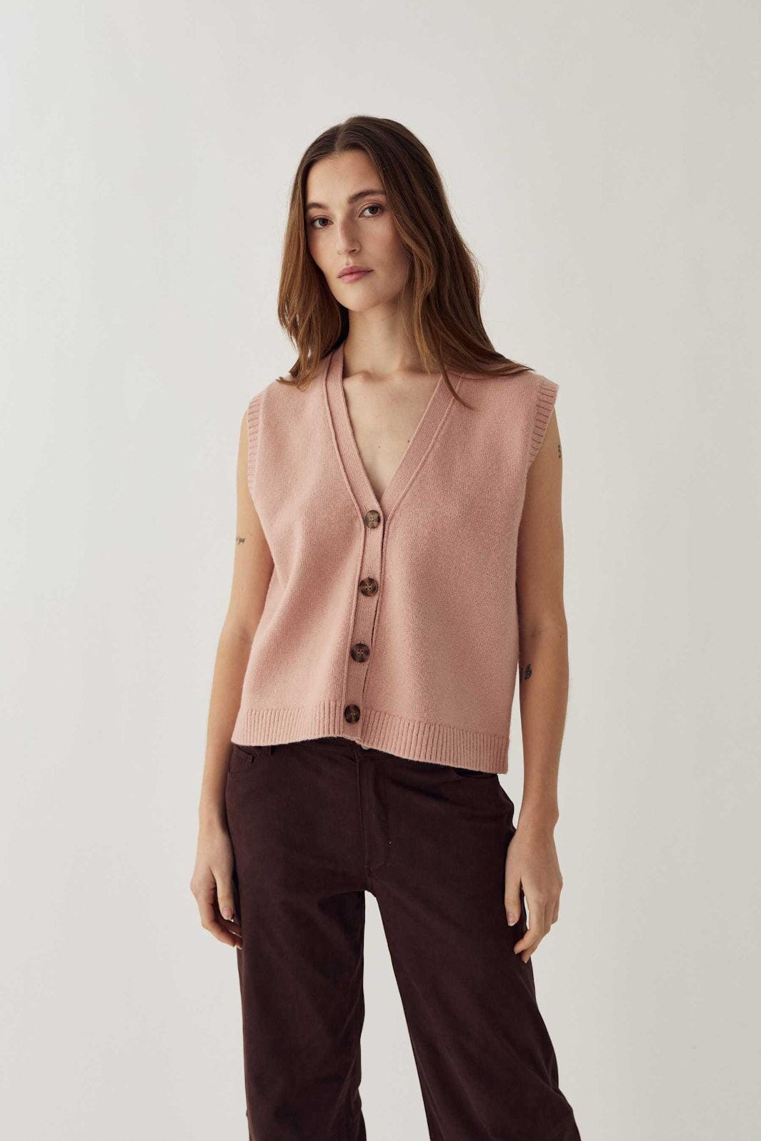 Noella - N-Marilynn Knit Vest 13770006 - 1460 - Blush Pink Strikbluser 