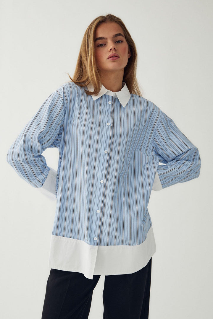 Noella - N-Marinelle Shirt 14300002 - 1398 - Coetta Blue Stripe Skjorter 