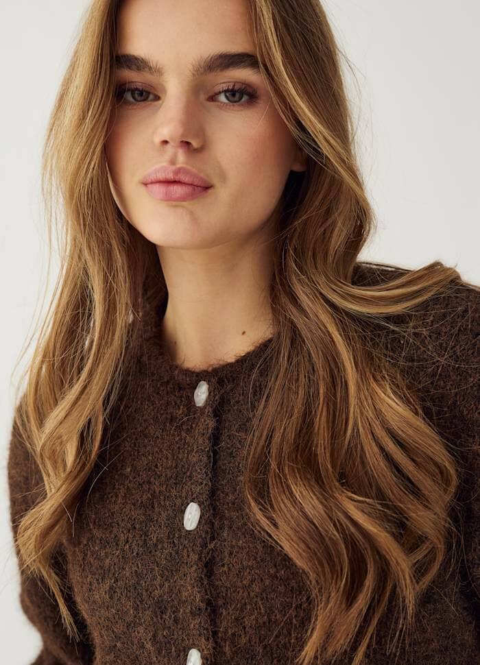 Noella - N-Mata Knit Cardigan 16580001 - 674 - Chocolate Cardigans 