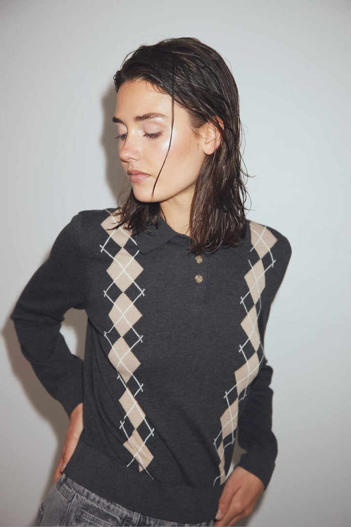 Noella - N-Maxine Knit 15000001 - 1428 - Dasha Grey Check
