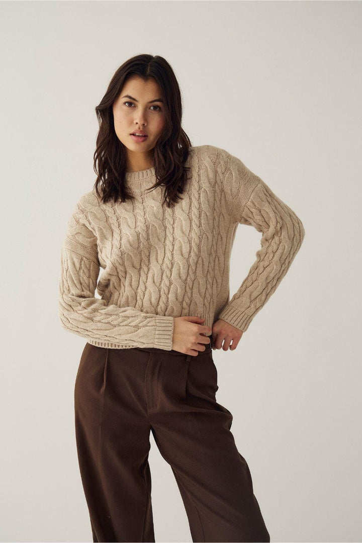 Noella - N-Morgana Knit 16820001 - 1526 - Beige Melange Strikbluser 