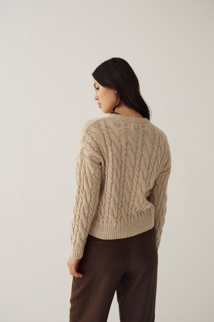 Noella - N-Morgana Knit 16820001 - 1526 - Beige Melange Strikbluser 