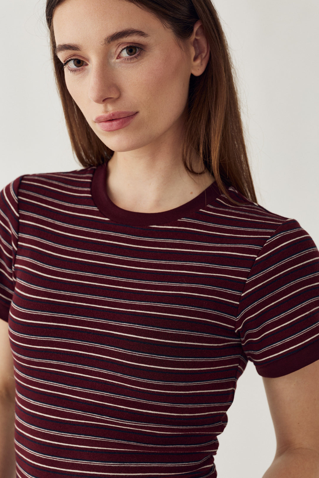 Noella - N-Mykel Top 16540001 - 1511 - Dizzy Burgundy Stripe T-shirts 