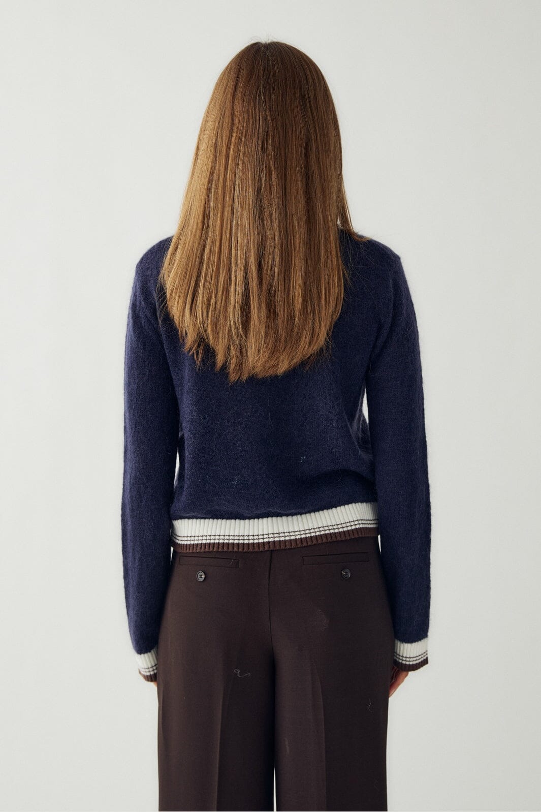 Noella - N-Nattie Knit Cardigan 16400003 - 448 - Navy Brown