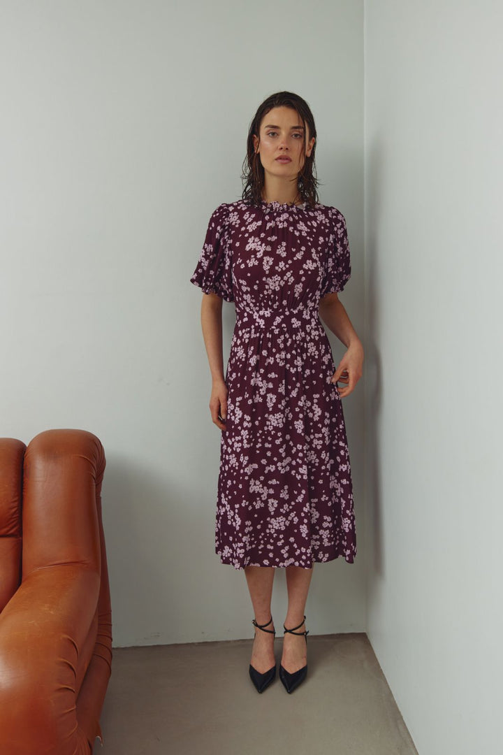Noella - N-Ruth Dress 15130002 - 1433 - Deja Burgundy Print Kjoler 