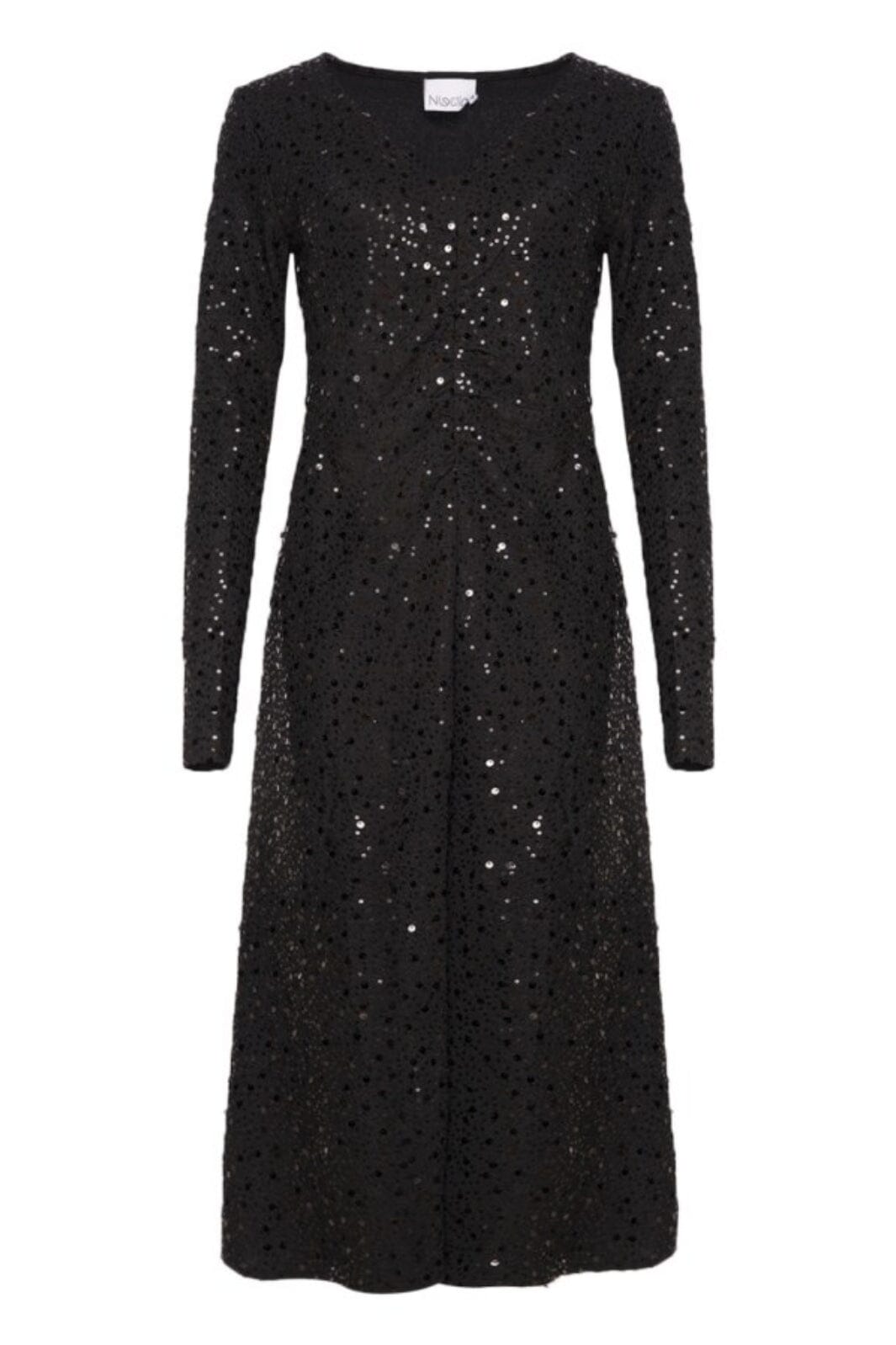 Noella - Verona Midi Dress - 1149 Black W/ Black Kjoler 