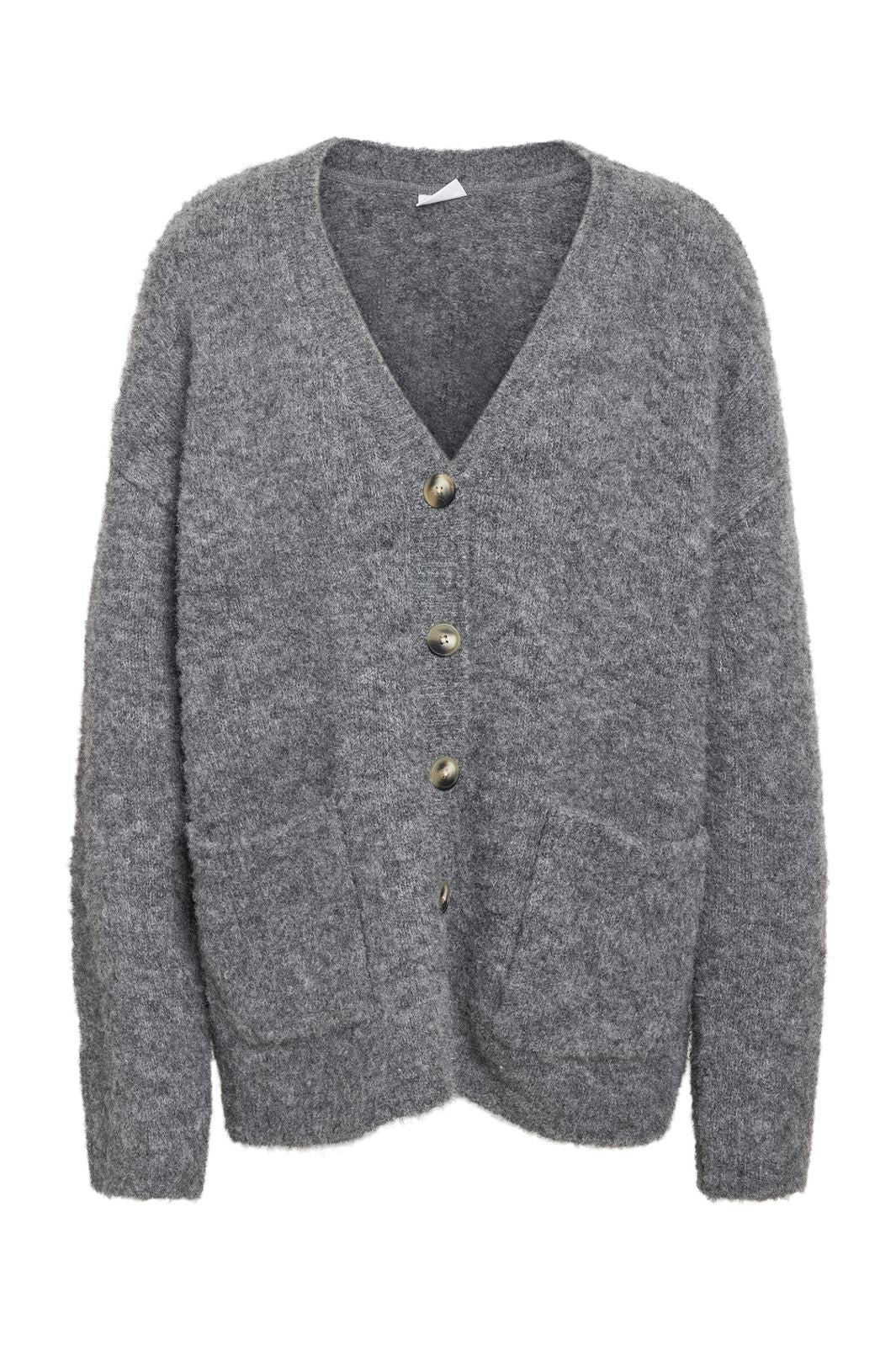 Noisy May - Nmdolly L/S Knit Cardigan Fwd - 4791859 Medium Grey Melange