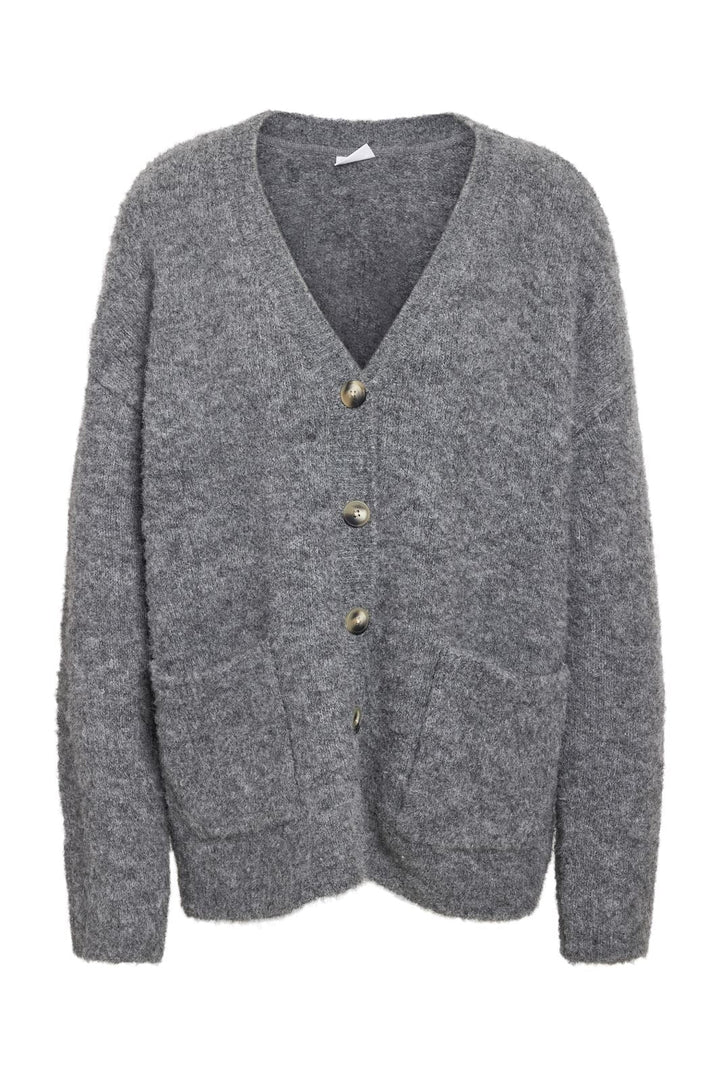 Noisy May - Nmdolly L/S Knit Cardigan Fwd - 4791859 Medium Grey Melange