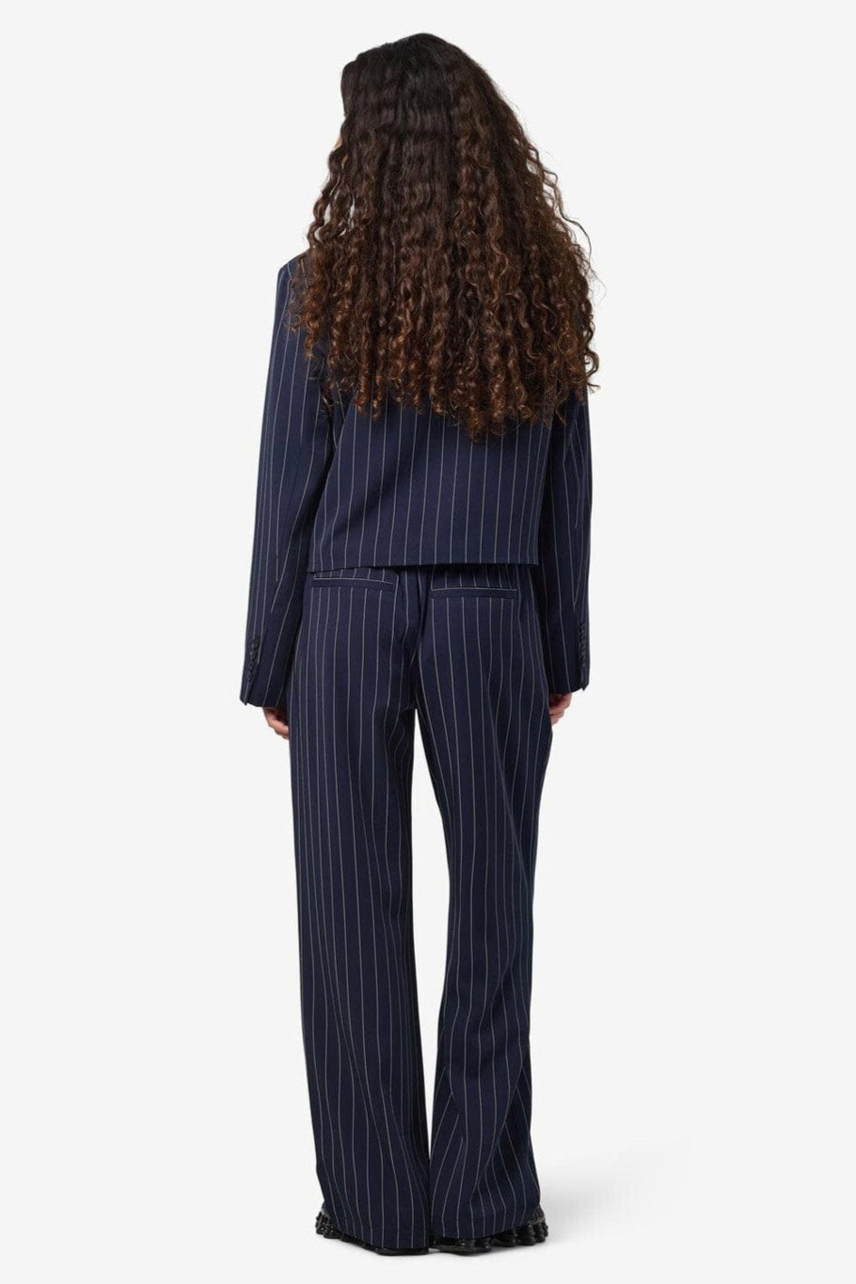 Noisy May - Nmella Nw Pinstripe Pants Fwd - 4896946 Navy Blazer White