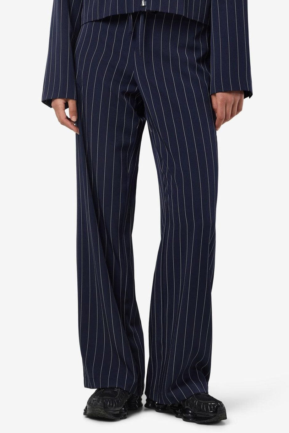 Noisy May - Nmella Nw Pinstripe Pants Fwd - 4896946 Navy Blazer White