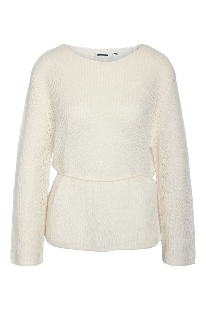 Noisy May - Nmesme L/S O-Neck Tie Knit Fwd - 5034349 Birch