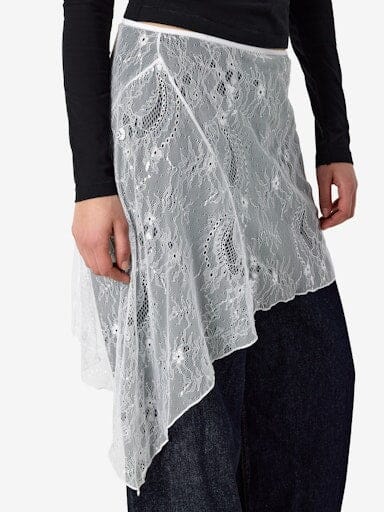Noisy May - Nmida Elasticated Lace Skirt /1 - 5160117 Bright White Nederdele 