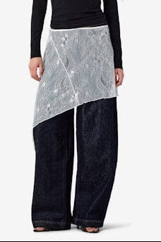 Noisy May - Nmida Elasticated Lace Skirt /1 - 5160117 Bright White Nederdele 
