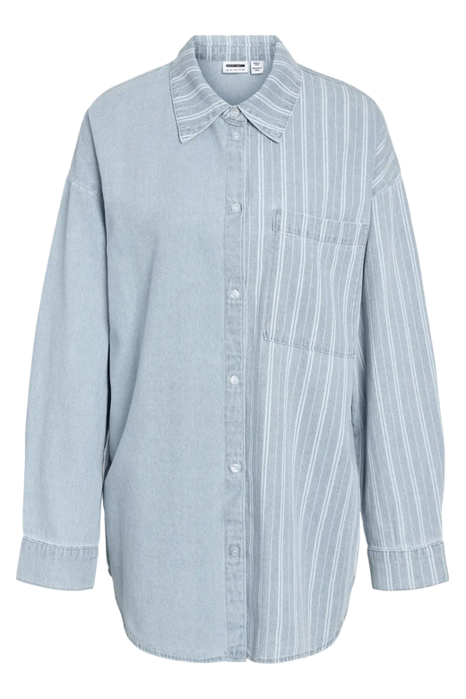 Noisy May - Nmkatri L/S Oversized Shirt Bs006Lb - 4943917 Medium Blue Denim Skjorter 