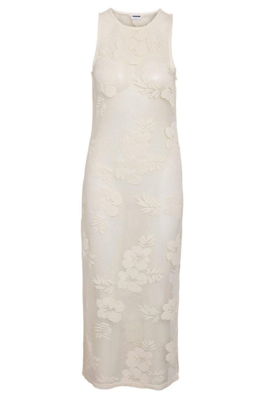 Noisy May - Nmklea S/L Long Flower Lace Slit Dress - 4821924 Birch Kjoler 