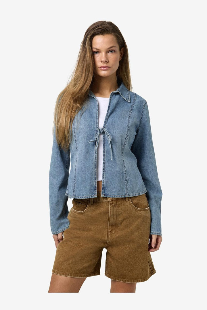 Noisy May - Nmmaisy L/S String Denim Shirt Bs031Lb - 4801537 Light Blue Denim