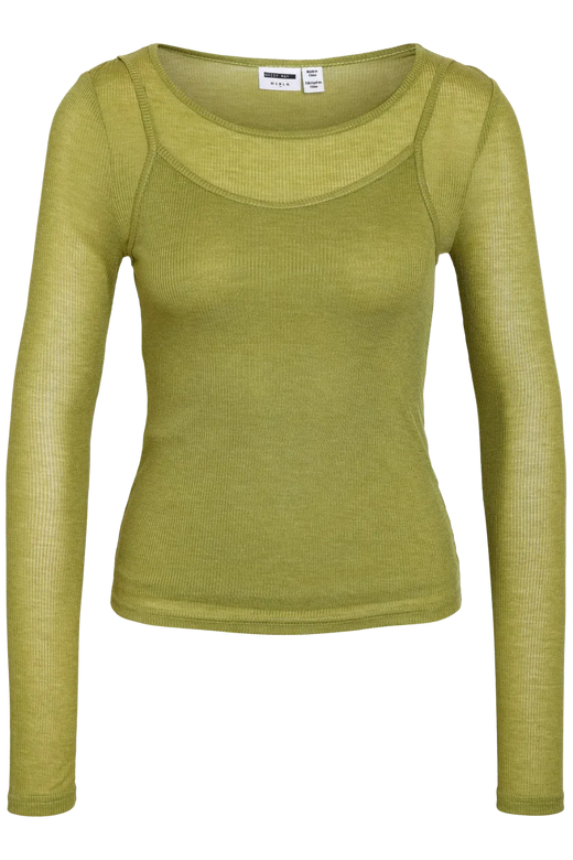 Noisy May - Nmnusa L/S Doublelayer Top - 5144778 Avocado Bluser 