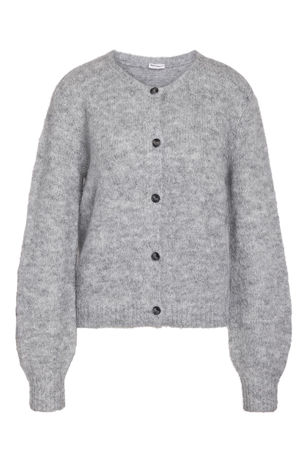 Noisy May - Nmsutton L/S O-Neck Knit Cardi - 5032405 Light Grey Melange