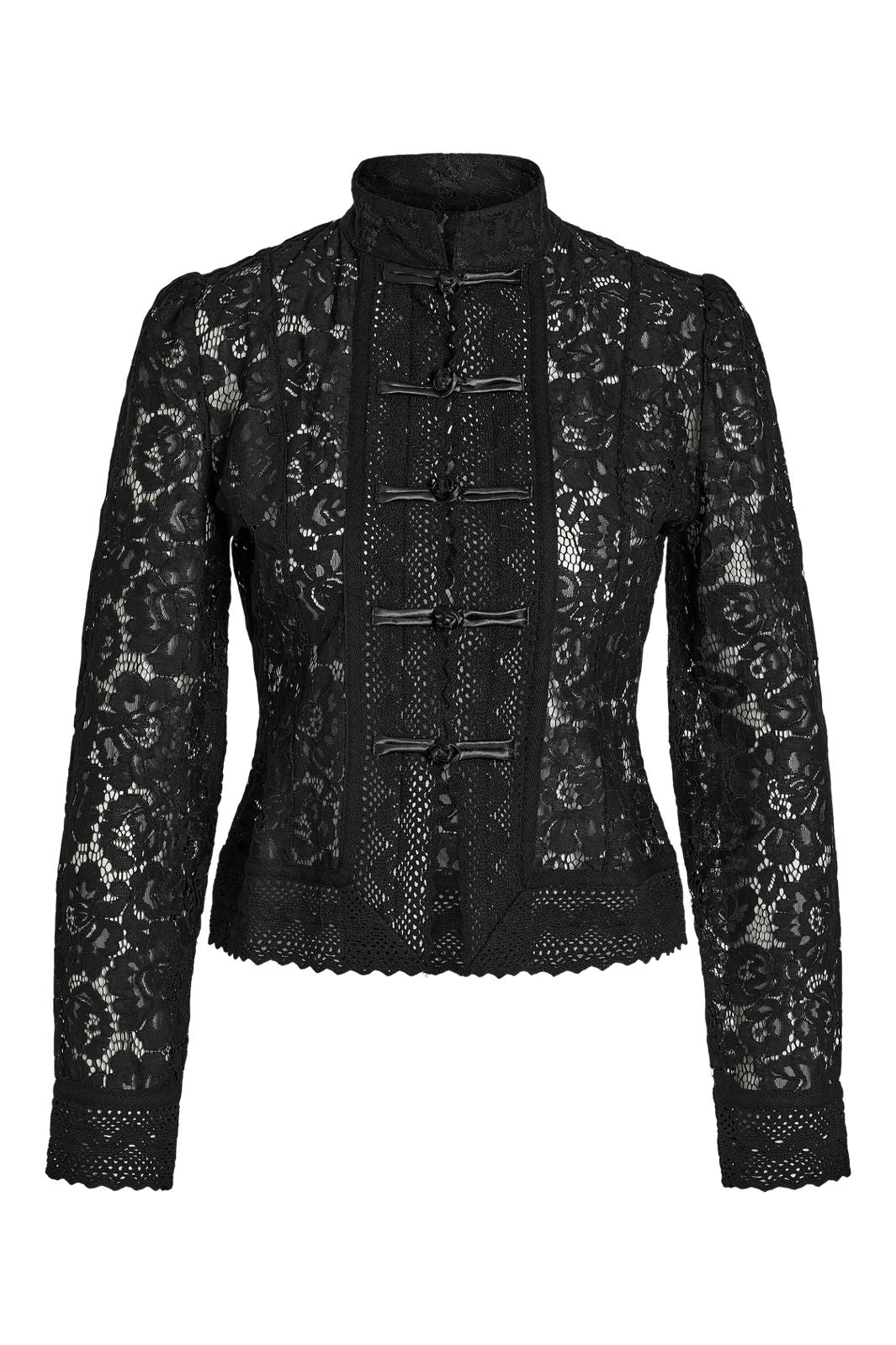 Noisy May - Nmvenna L/S Mandarin Blouse - 5236662 Black