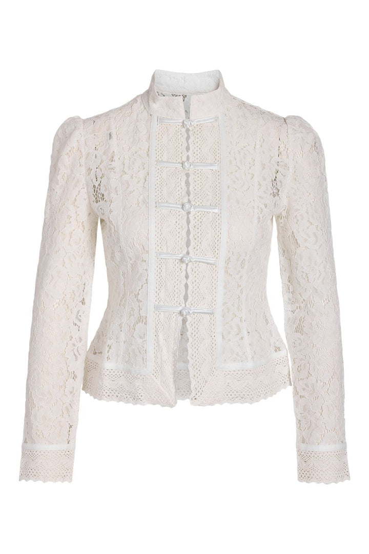 Noisy May - Nmvenna L/S Mandarin Blouse - 5236663 Snow White