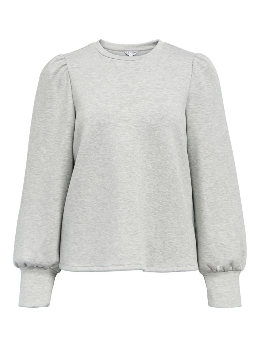 Object - Objandrea Re L/S O-Neck Top - 4853644 Light Grey Melange