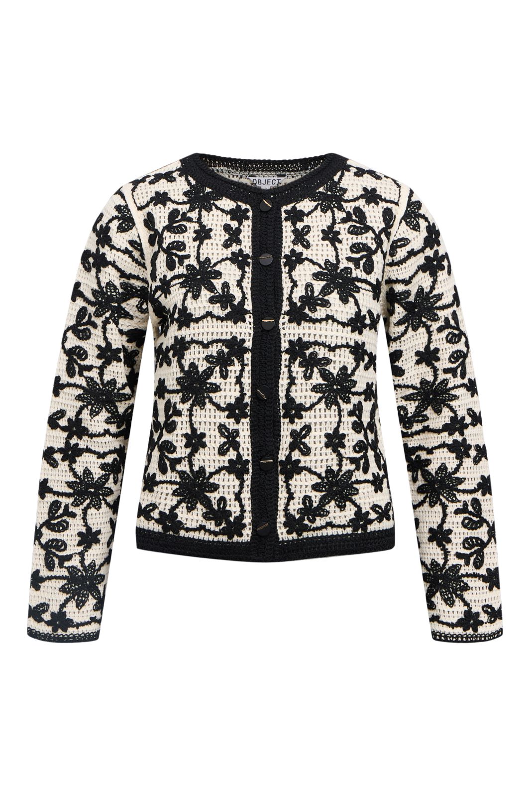 Object - Objcari L/S Re Cardigan 143 - 4994720 Birch Black