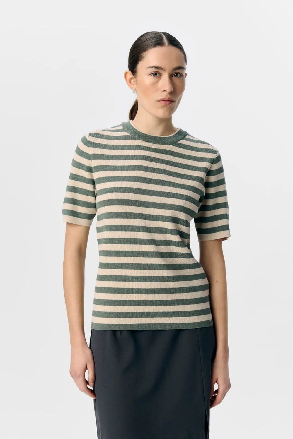Object - Objester S/S New Knit Pullover - 4789033 Laurel Wreath Sandshell