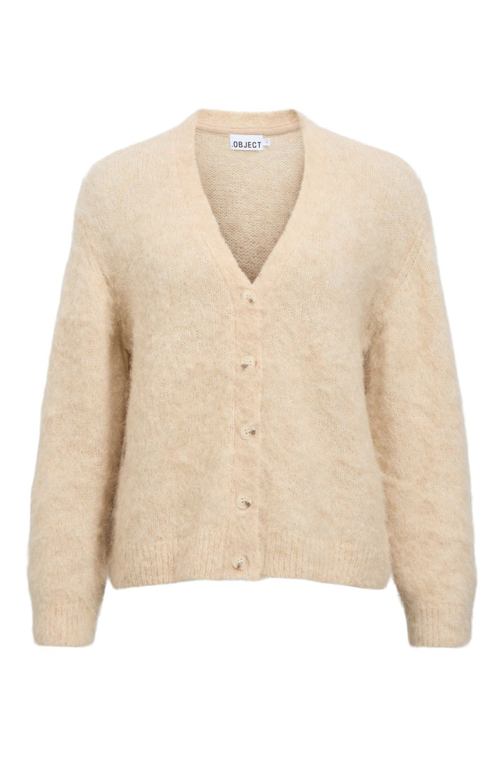 Object - Objharry L/S Lo Knit Cardigan - 5066746 Birch Melange