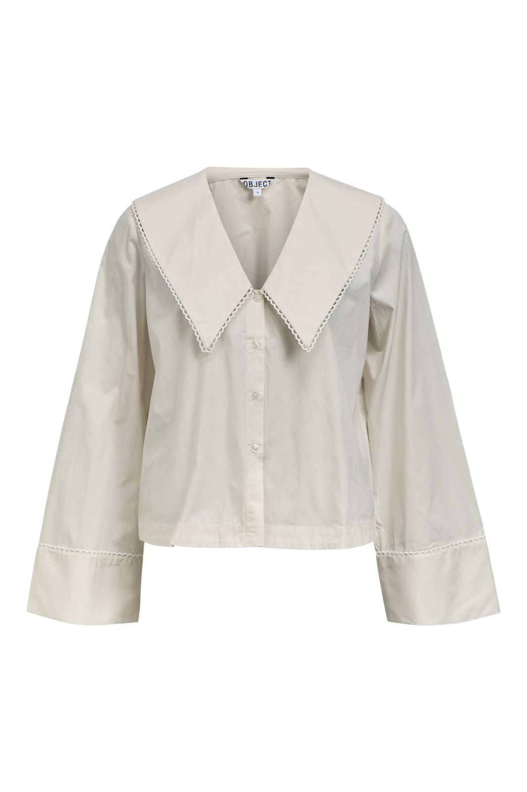 Object - Objhope Big Collar L/S Re Shirt 146 - 5154329 Cloud Dancer