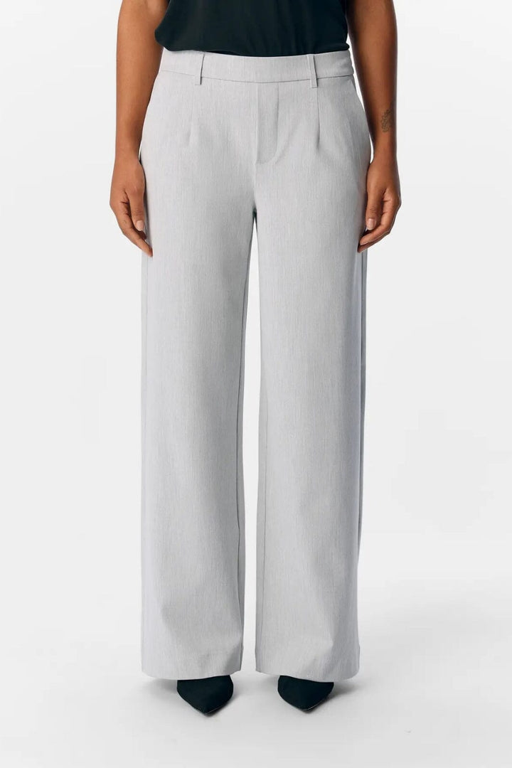 Object - Objlisa Wide Pant - 4656652 Light Grey Melange