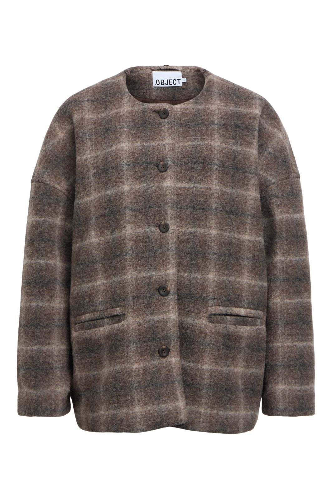 Object - Objmaise L/S Lo Scarf Jacket - 5049715 Carafe Check
