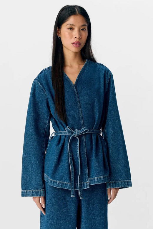 Object - Objmallie L/S Lo Blazer Ss Fair 25 - 4881757 Medium Blue Denim