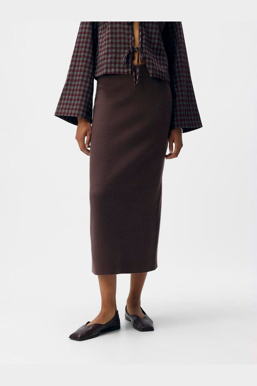 Object - Objreynard Knit Skirt - 4885501 Seal Brown