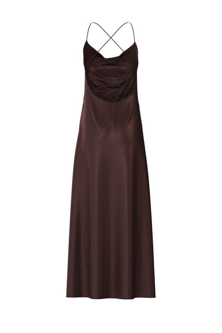 Object - Objsally Maxi Slip Dress - 5094700 Seal Brown